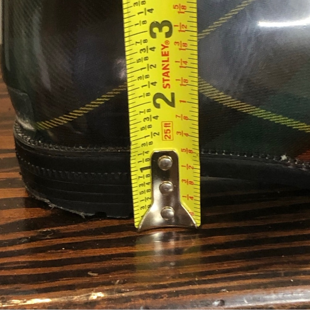 RALPH LAUREN Rossalyn II Black Watch Plaid Knee High Rainboots - Picture 11 of 17